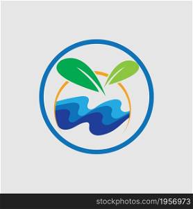 hydroponics logo vector illustration design template on gray background