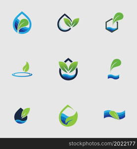 hydroponics set logo vector illustration design template on gray background