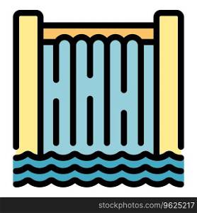 Hydropower icon outline vector. Power energy. Eco renewable color flat. Hydropower icon vector flat