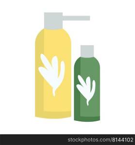 Hygiene cosmetics semi flat color vector object. Full sized item on white. Skincare products. Liquid soap and sh&oo simple cartoon style illustration for web graphic design and animation. Hygiene cosmetics semi flat color vector object