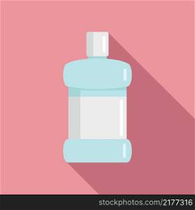 Hygiene mouthwash icon flat vector. Tooth bottle. Oral mint. Hygiene mouthwash icon flat vector. Tooth bottle