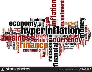 Hyperinflation word cloud concept. Vector illustration