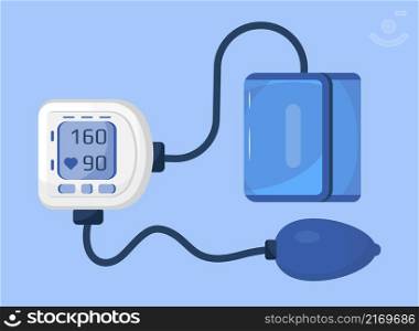 Hypertensive crisis and sphygmomanometer vector. Hypotension and hypertension disease treatment. High or low blood pressure measurement.. Hypertensive crisis and sphygmomanometer vector. Hypotension and hypertension disease treatment.