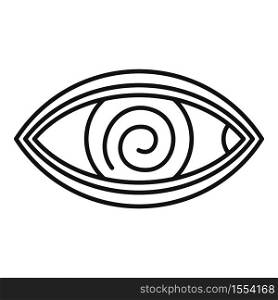 Hypnosis eye therapy icon. Outline hypnosis eye therapy vector icon for web design isolated on white background. Hypnosis eye therapy icon, outline style