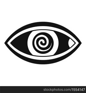 Hypnosis eye therapy icon. Simple illustration of hypnosis eye therapy vector icon for web design isolated on white background. Hypnosis eye therapy icon, simple style