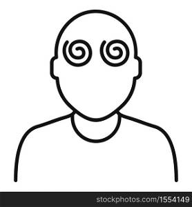 Hypnosis pacient eyes icon. Outline hypnosis pacient eyes vector icon for web design isolated on white background. Hypnosis pacient eyes icon, outline style