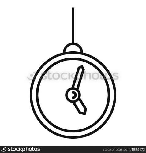 Hypnosis pendulum clock icon. Outline hypnosis pendulum clock vector icon for web design isolated on white background. Hypnosis pendulum clock icon, outline style