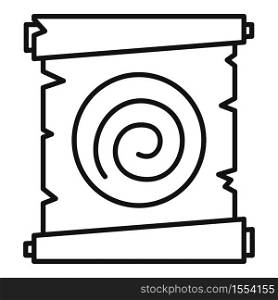 Hypnosis spiral papyrus icon. Outline hypnosis spiral papyrus vector icon for web design isolated on white background. Hypnosis spiral papyrus icon, outline style