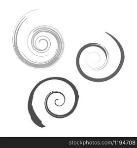 Hypnotic spiral shape icon. Abstract set of swirl logo symbol isolated on a white background. Vector eps 10 geometric concept illustration