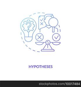 Hypothesis concept icon. Specific, clean and testable guesses of researchers idea thin line illustration. Scientific researching knowledge. Vector isolated outline RGB color drawing. Hypothesis concept icon