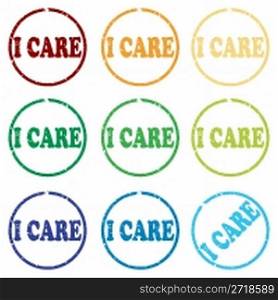 I care concept art, vector stamp illustration; more stamps and drawings in my gallery