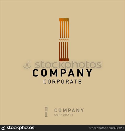 I company logo design with visiting card vector