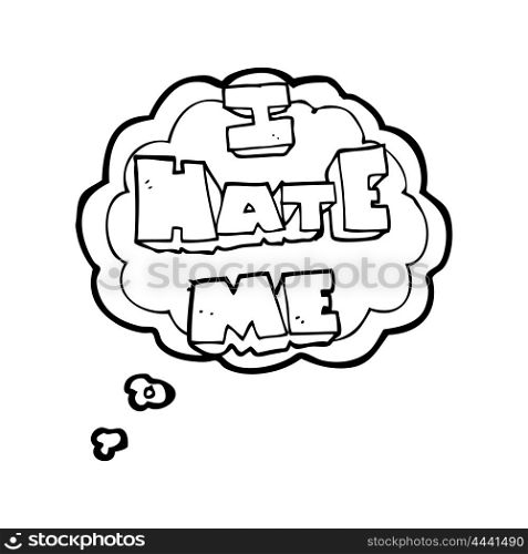 I hate me freehand drawn thought bubble cartoon symbol