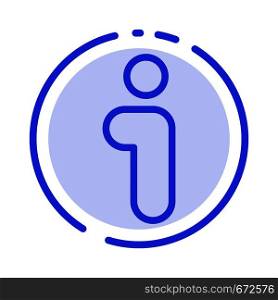 I, Info, Information, Interface Blue Dotted Line Line Icon