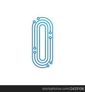 I initial letter Circuit technology illustration logo vector template
