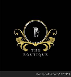 I Letter Golden Circle Luxury Boutique Initial Logo Icon, Elegance vector design concept for luxuries business, boutique, fashion and more identity.