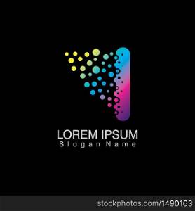 I Letter Logo with dots gradient design. company Alphabet vector template