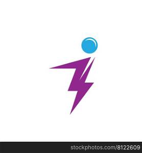 I  letter thunder  icon illustration vector design template