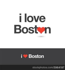 I love Boston. City of United States of America. Editable logo vector design.