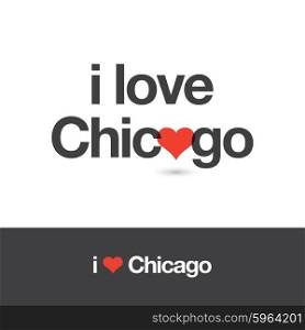 I love Chicago. City of United States of America. Editable logo vector design.