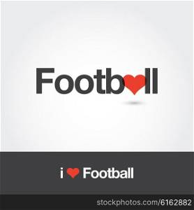 I love Football. Editable vector logo design.