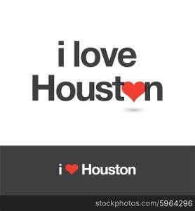 I love Houston. City of United States of America. Editable logo vector design.