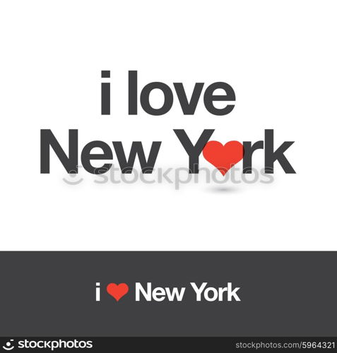 I love New York. City of United States of America. Editable logo vector design.