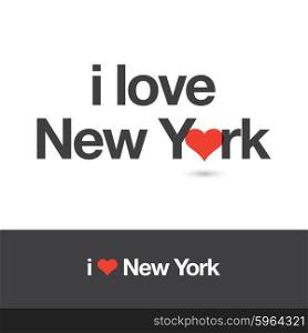 I love New York. City of United States of America. Editable logo vector design.