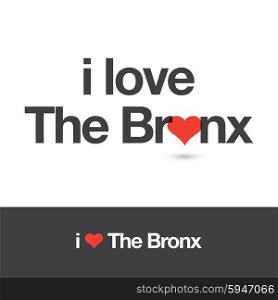 I love The Bronx. Borough of New York city. Editable vector logo design.