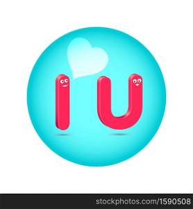 I Love You Concept: Pink Letters I and U with Speech Bubble at the Shape of Heart. Creative Idea for Declaration of Love, Valentine&rsquo;s day card, ect.. I Love You Concept: Pink Letters I and U, Speech Bubble at the Shape of Heart