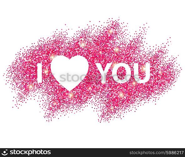 I love you message and heart golden glitter design. Vector illustration. I love you message and heart golden glitter design. Vector illustration EPS10