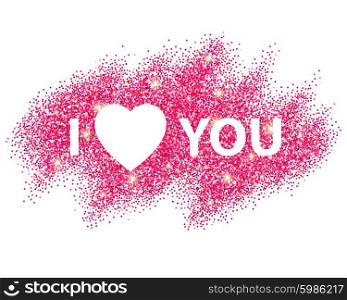 I love you message and heart golden glitter design. Vector illustration. I love you message and heart golden glitter design. Vector illustration EPS10