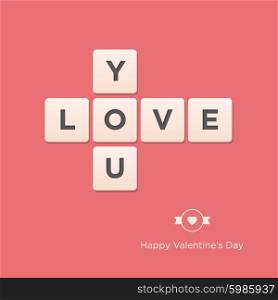 I love you. Valentines day card. Editable vector design.