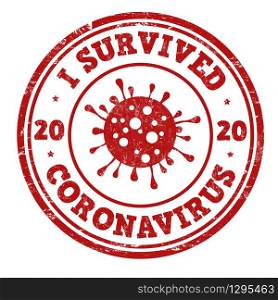 I survived coronavirus sign or stamp on white background, vector illustration