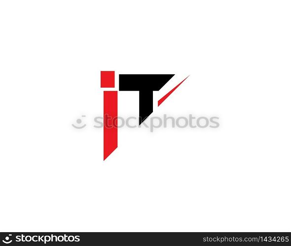 I T letter business icon vector concept