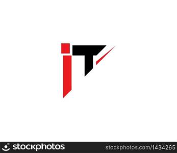 I T letter business icon vector concept