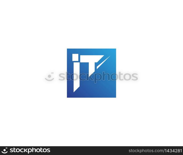 I T letter business icon vector concept