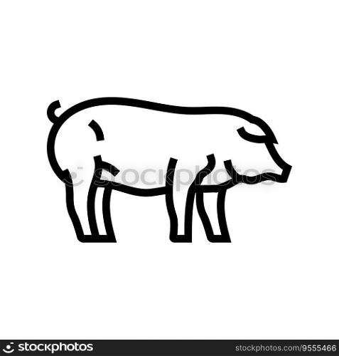 iberico pig breed line icon vector. iberico pig breed sign. isolated contour symbol black illustration. iberico pig breed line icon vector illustration