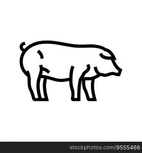 iberico pig breed line icon vector. iberico pig breed sign. isolated contour symbol black illustration. iberico pig breed line icon vector illustration