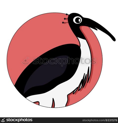Ibis icon vector for ui app. Scarlet ibis, illustration of ibis bird white. Ibis icon vector for ui app
