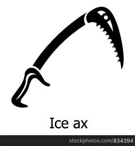 Ice ax icon. Simple illustration of ice ax vector icon for web. Ice ax icon, simple black style