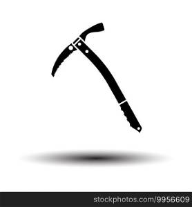 Ice Axe Icon. Black on White Background With Shadow. Vector Illustration.
