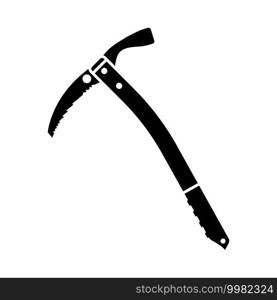 Ice Axe Icon. Black Stencil Design. Vector Illustration.