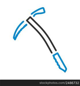 Ice Axe Icon. Editable Bold Outline With Color Fill Design. Vector Illustration.