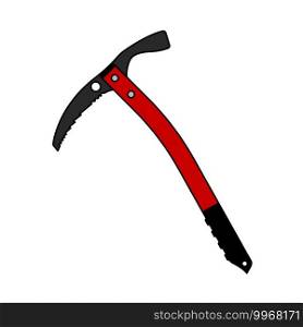 Ice Axe Icon. Editable Outline With Color Fill Design. Vector Illustration.