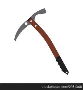 Ice Axe Icon. Flat Color Design. Vector Illustration.