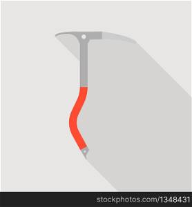 Ice axe icon. Flat illustration of ice axe vector icon for web design. Ice axe icon, flat style