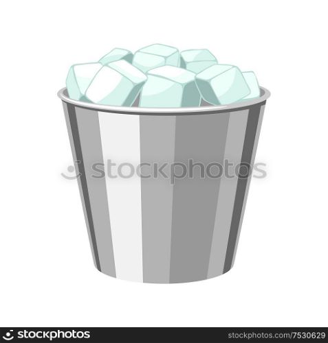 Ice bucket for cooling bottles. Alcohol bar equipment illustration.. Ice bucket for cooling bottles.
