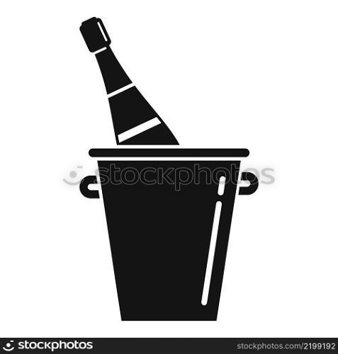 Ice ch&agne bottle icon simple vector. Wine glass. Bucket toast. Ice ch&agne bottle icon simple vector. Wine glass