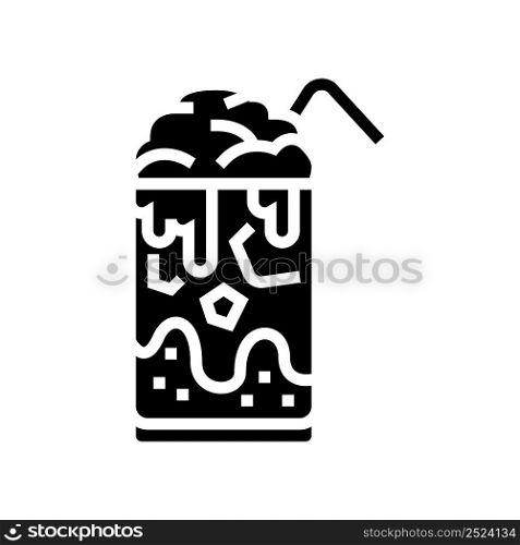 ice chocolate glyph icon vector. ice chocolate sign. isolated contour symbol black illustration. ice chocolate glyph icon vector illustration